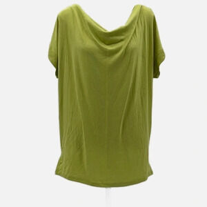 H Halston Studio Drape Front Cross Back Sweater in Chartreuse - NWOT - Small